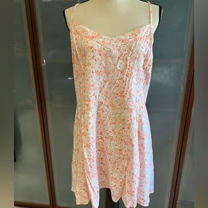 Floral Mini Dress with Elastic Smocking and Crisscross Straps